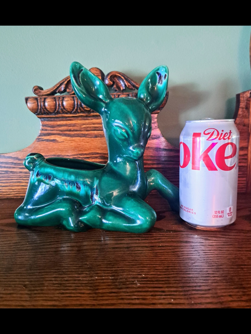 Vintage Haeger Deer Planter Green R-1913 USA